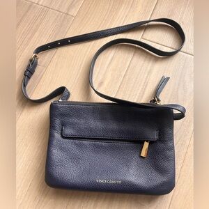 Vince Camuto Gally pebbled leather crossbody bag in a dark blue color